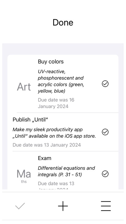Until - Homework Planner
