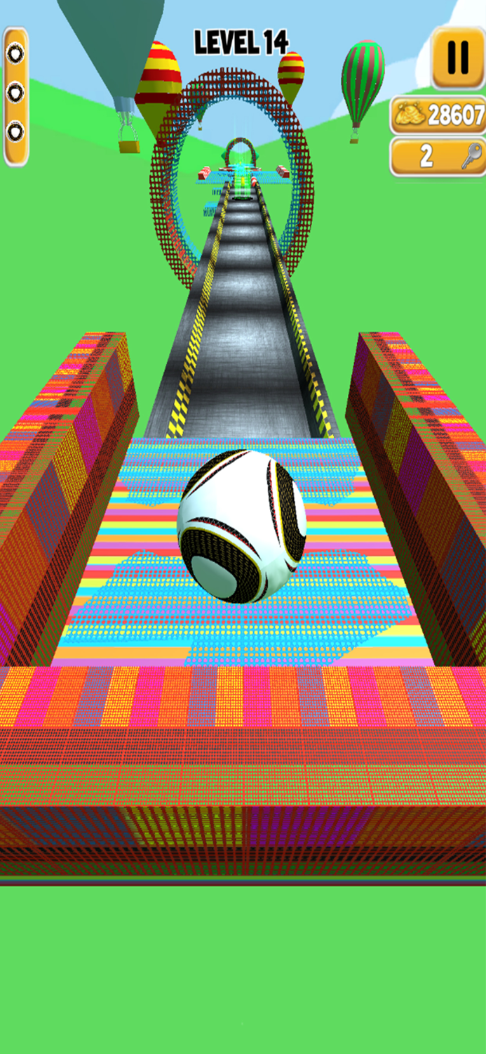 Crazy Ball Run Sky Ramp Game