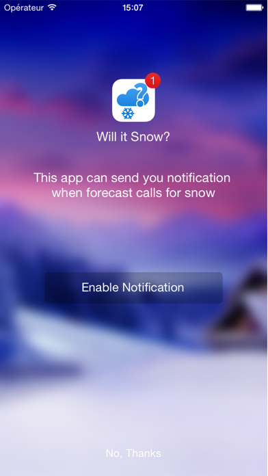 Will it Snow? PRO Notification Screenshot