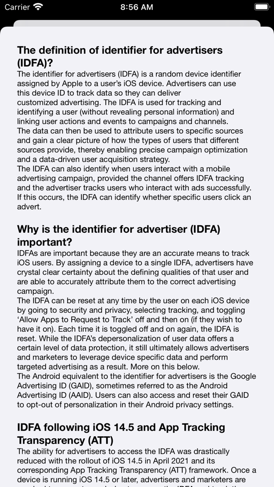 #4. IDFA ATT (iOS) بواسطة: Mehmet Bayram