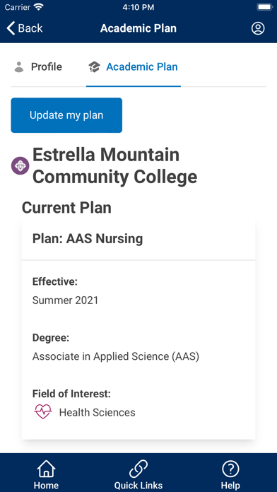 My Maricopa Student Portal Screenshot