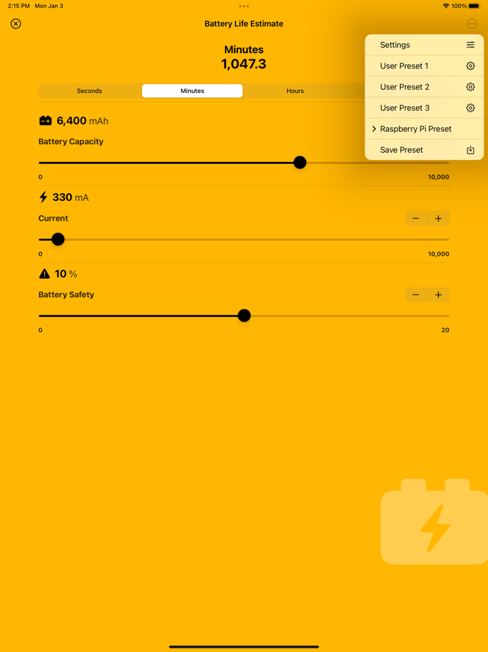 Battery Life Estimate