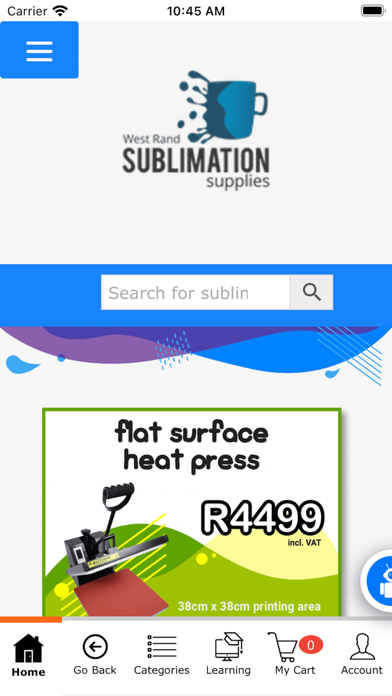 Sublimation Supplies Screenshot