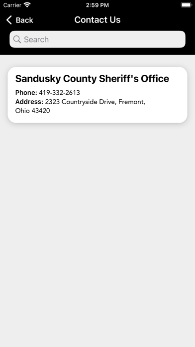Sandusky County Sheriff - OH Screenshot