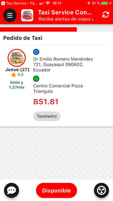 TaxiService - Conductor Screenshot