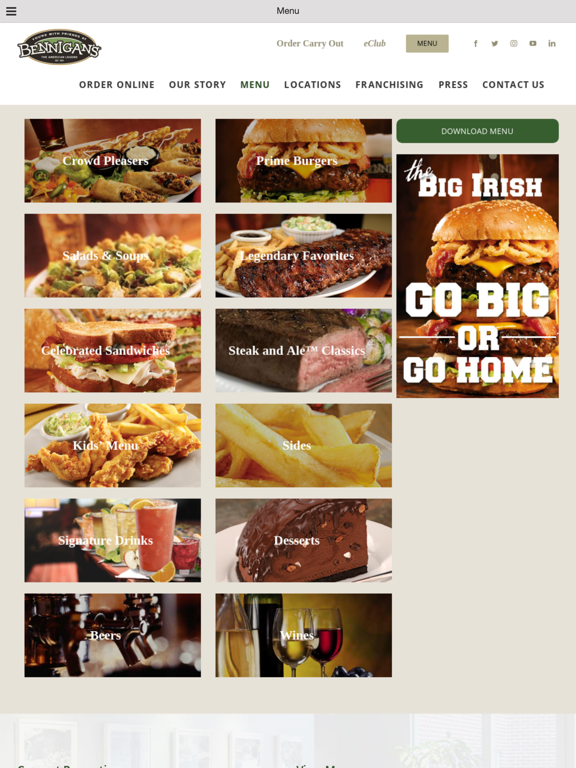Bennigans iPad screenshot 4 - Food & Drink app