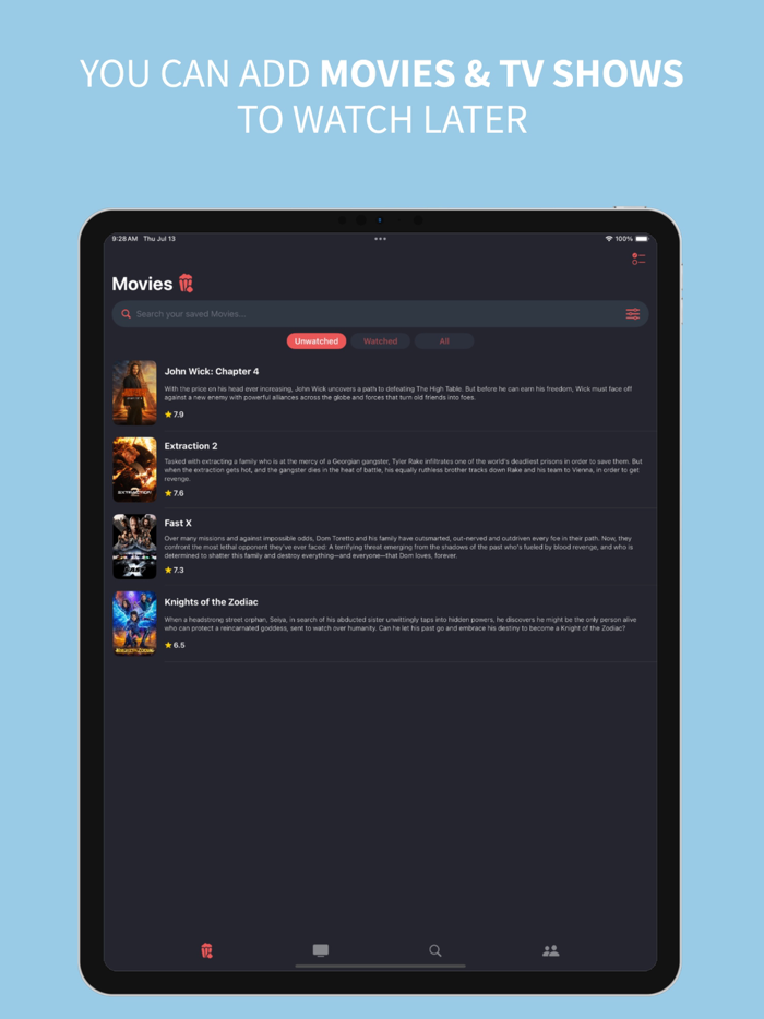 Watchlist Movie and TV Shows