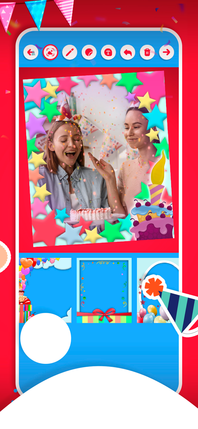 Birthday frames for photos.