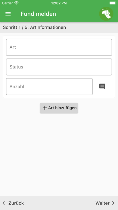 Biodiversitätsatlas FWW Screenshot
