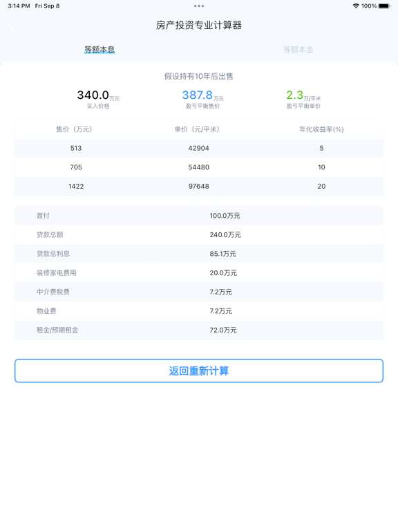 Screenshot #5 pour 房产售价与收益计算器