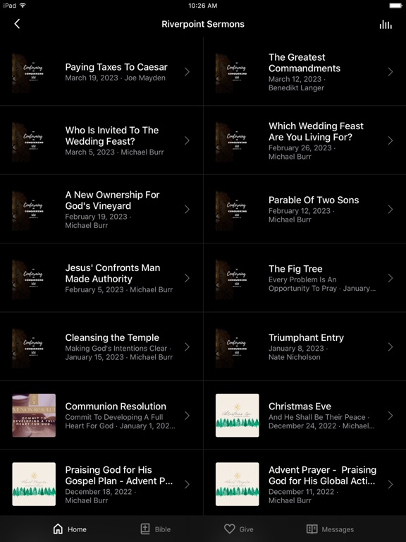 Riverpoint Church Fort Worth iPad screenshot 2 - Education app