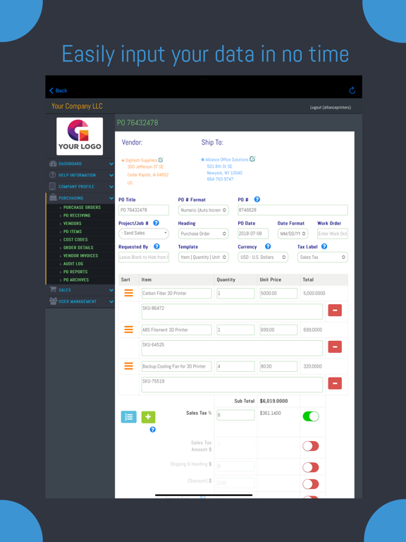 Screenshot #6 pour Purchase Order Builder