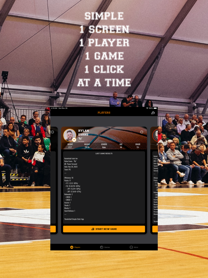 Basketball Simple Stat Tracker