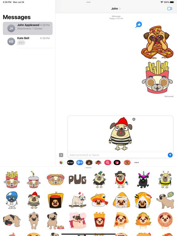 Screenshot #6 pour Adorable Baby Pug Stickers