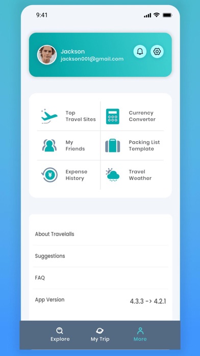 TravelAll Packing List Screenshot