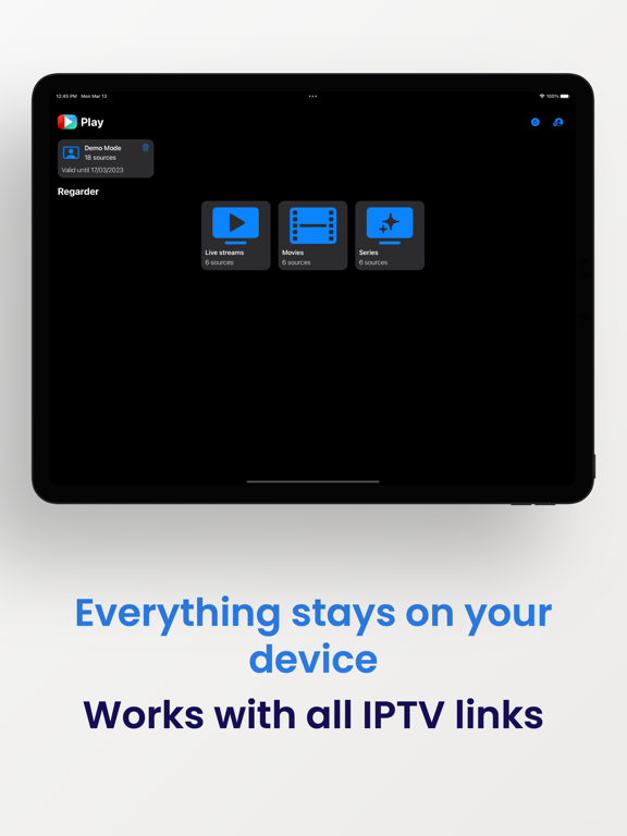 Play IPTV Player iPad screenshot 4 - Entertainment app