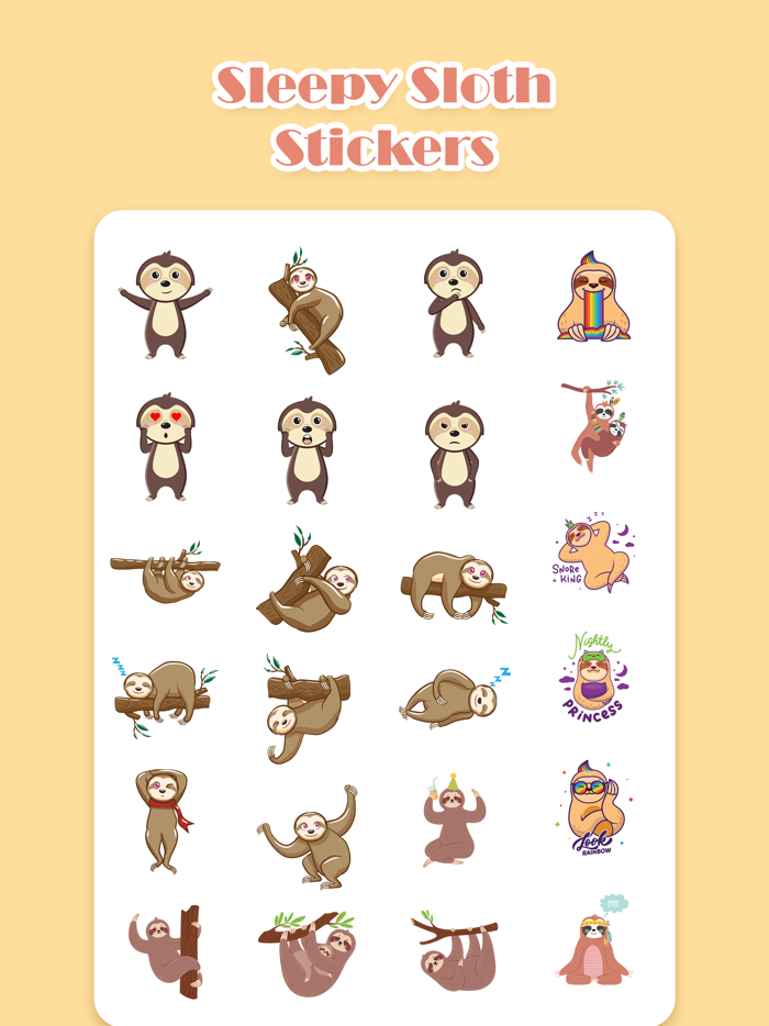 Lazy Sloth Stickers