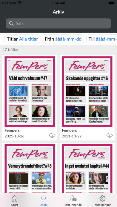 Fempers nyheter Screenshot