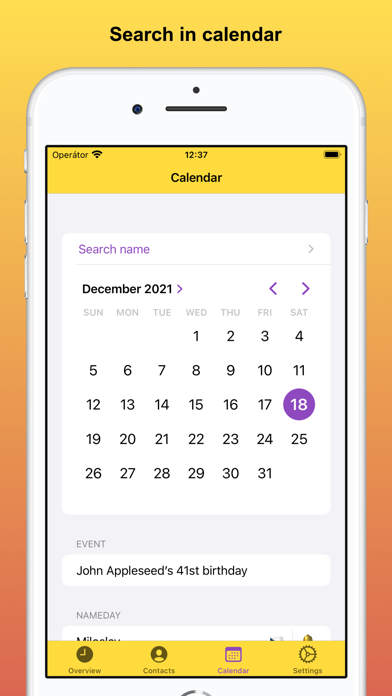 iDays - Namedays & Birthdays Screenshot