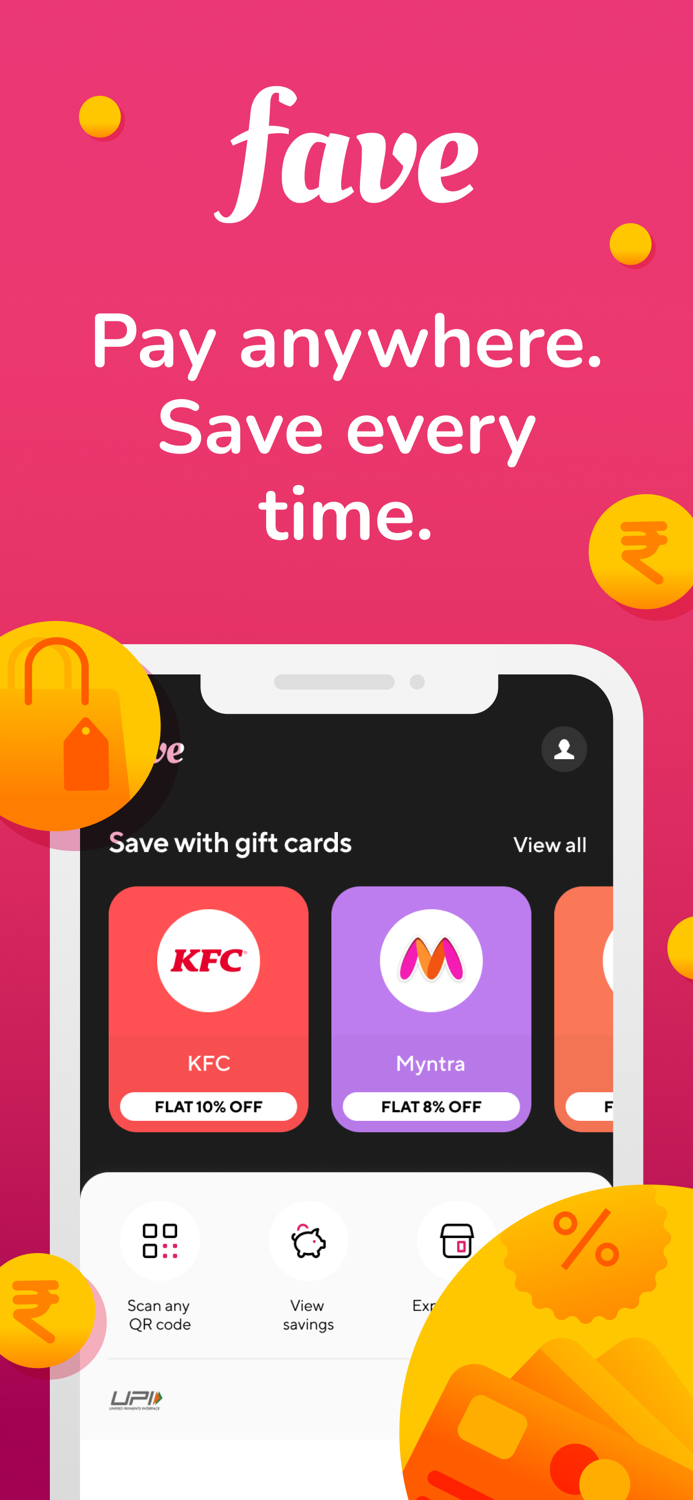 Fave - Save on UPI and Giftcards