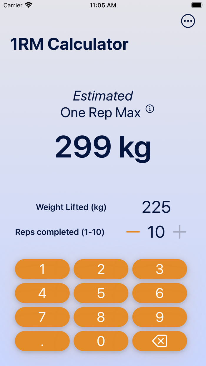 One Rep Max Calculator - 1RM