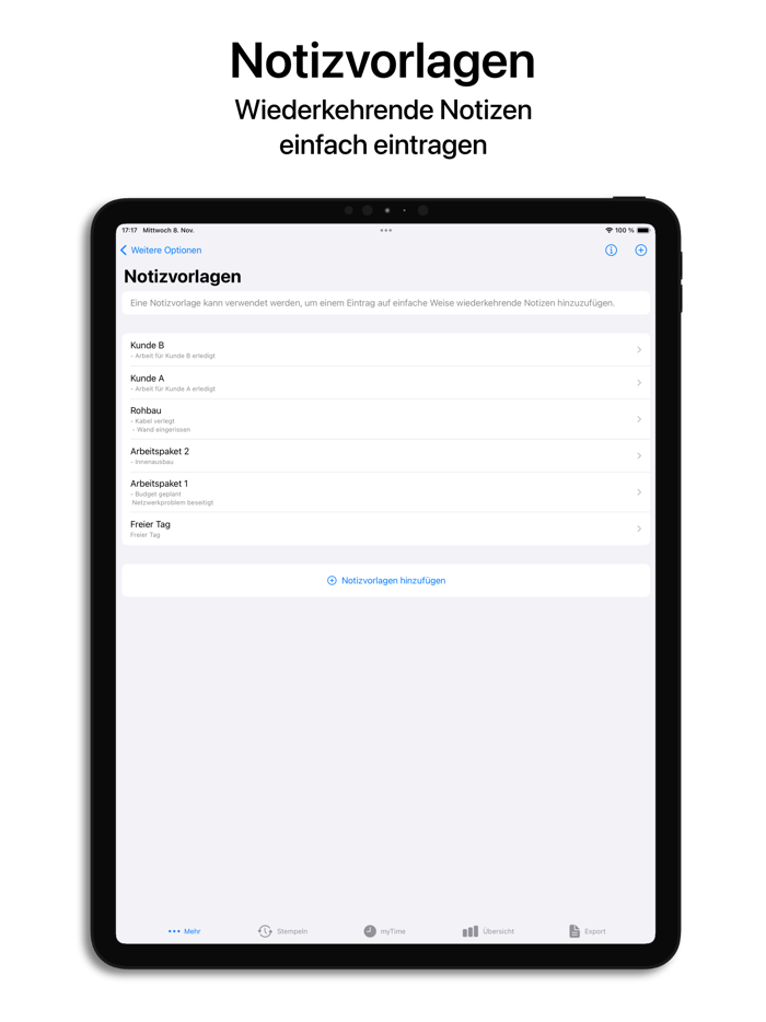 myTime - Zeiterfassung