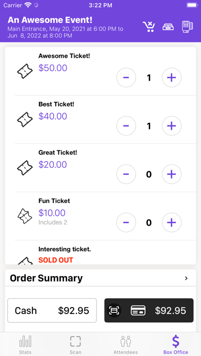 Eventnoire Organizer Screenshot