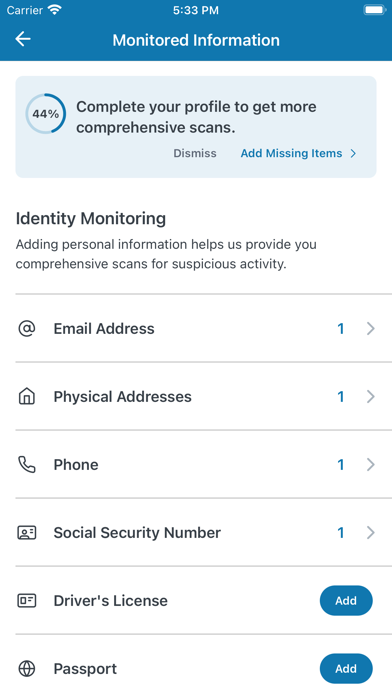 Zander ID Theft: Group Benefit Screenshot