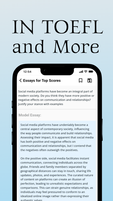 Essays for IELTS, PTE, TOEFL Screenshot
