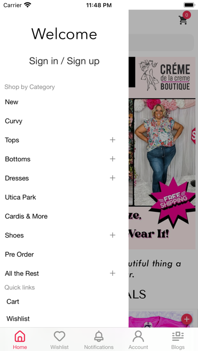 Creme de la Creme Boutique Screenshot