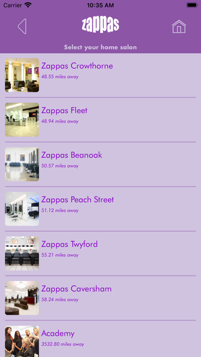 Zappas Hair Salons Screenshot