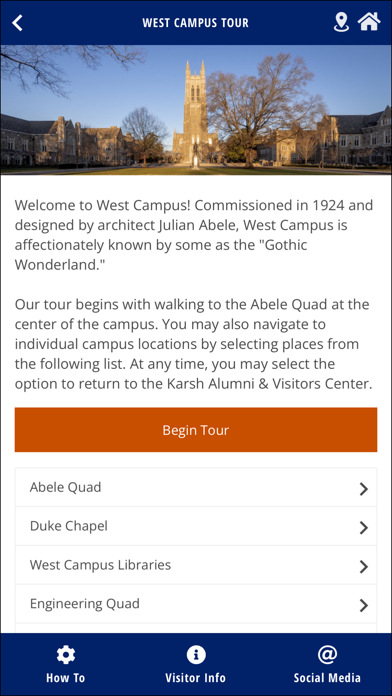 Duke Admissions Tour Screenshot