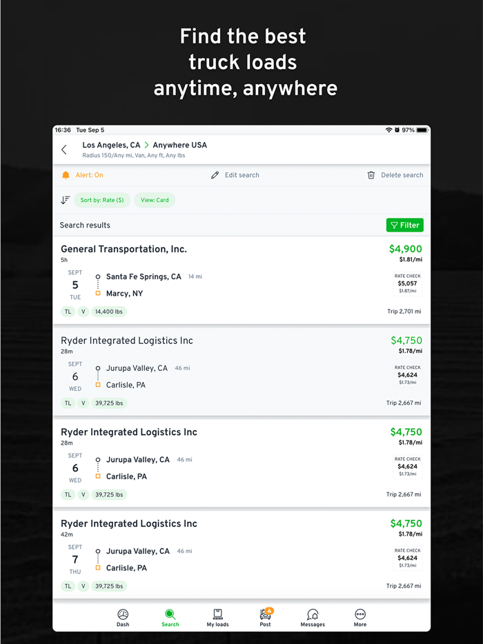 Find Truck Loads - Load Board