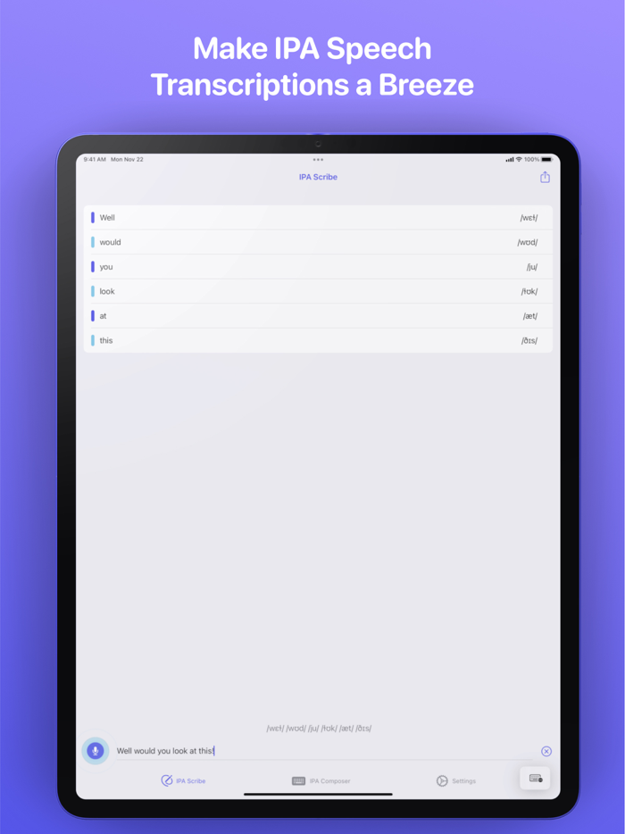 IPA Scribe IPA Transcriptions