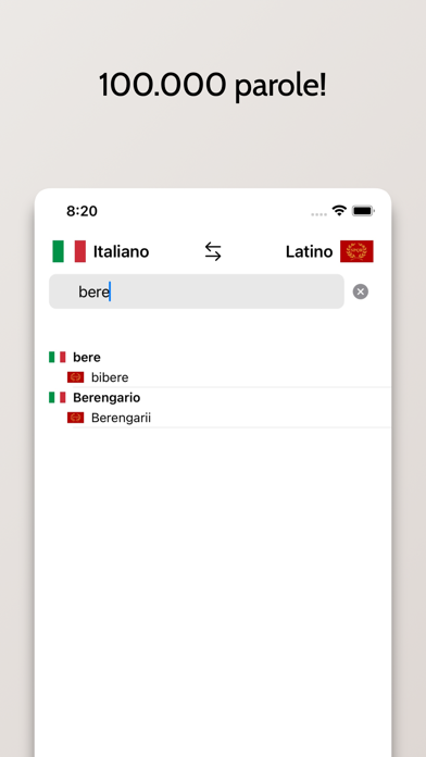 Dizionario Latino/Italiano Screenshot