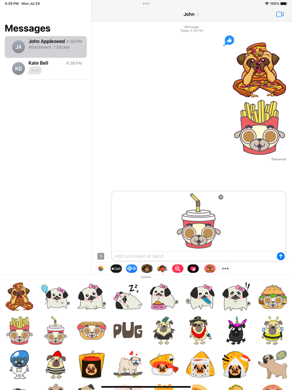 Screenshot #5 pour Adorable Baby Pug Stickers
