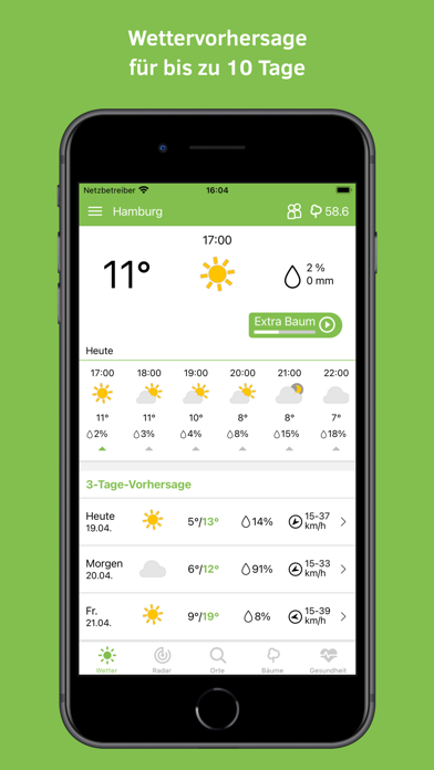 Treether - Wetter & Regenradar Screenshot
