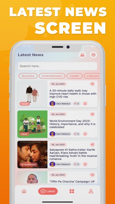 NewsAtTime News App Screenshot