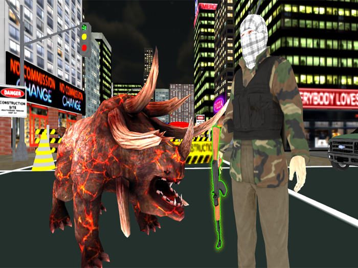 Monster Angry Bull City Attack