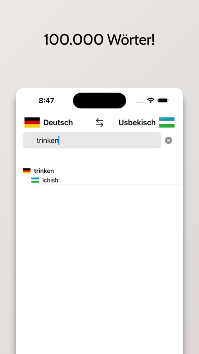 Usbekisch/Deutsch Wörterbuch Screenshot