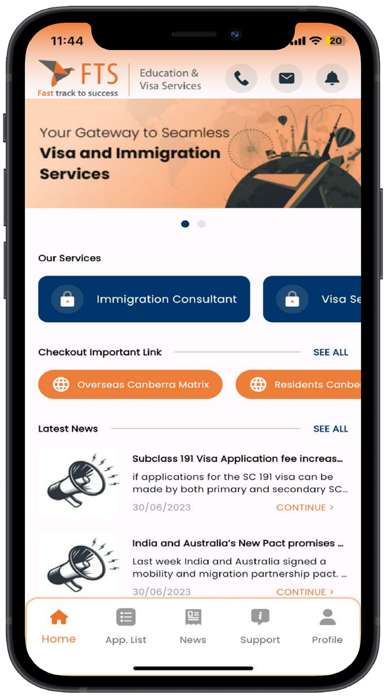 FTS Education & Visa Services Screenshot