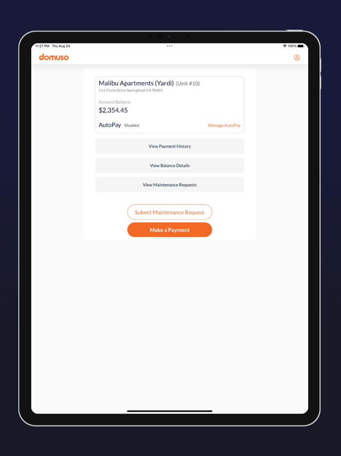 Domuso Resident Portal