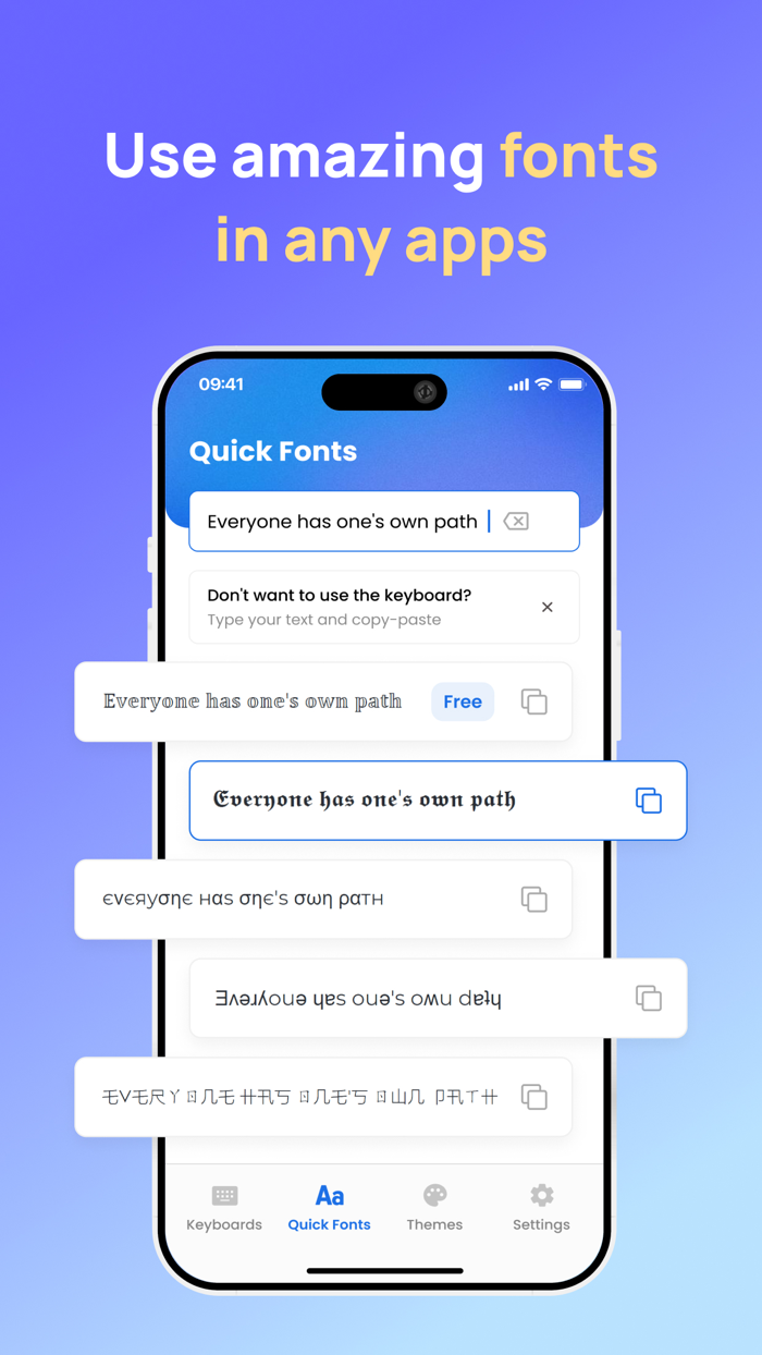 Keyboard fonts and color Fontsy