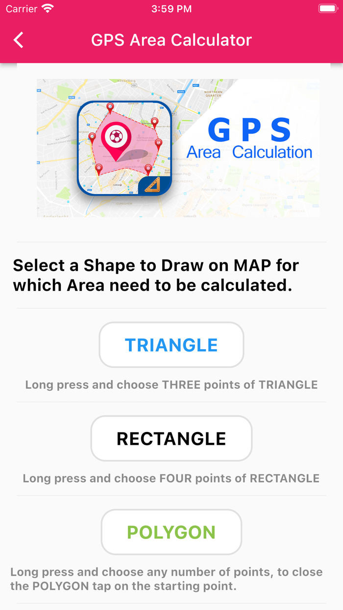 Land Area Finder with MAP