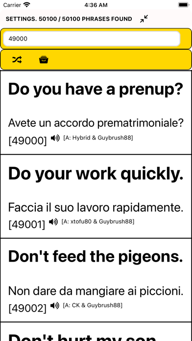 Screenshot #1 pour Speak Italian - 50,000 Phrases