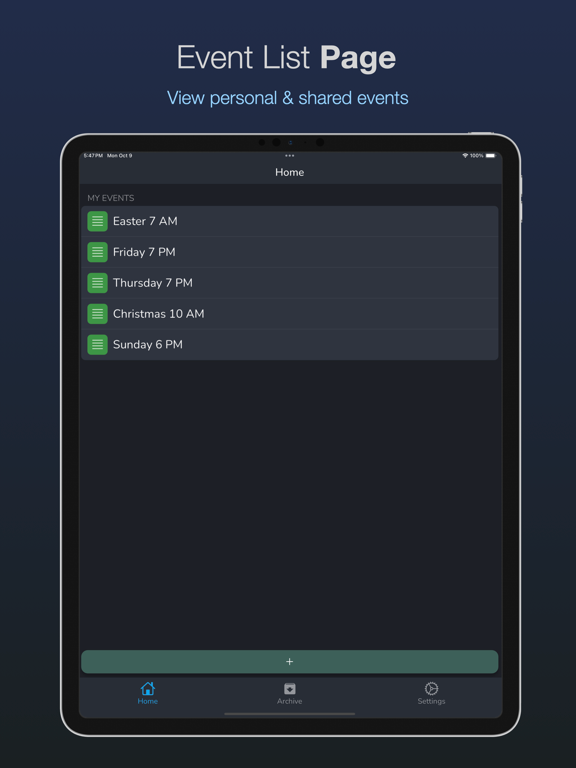 Event Flow Manager iPad screenshot 2 - Productivity app