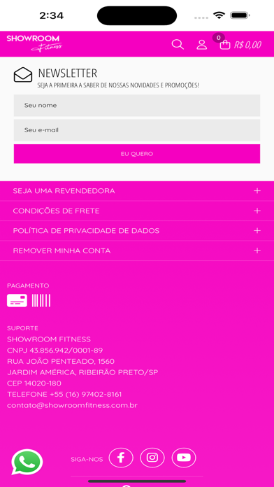 Showroom Fitness Screenshot