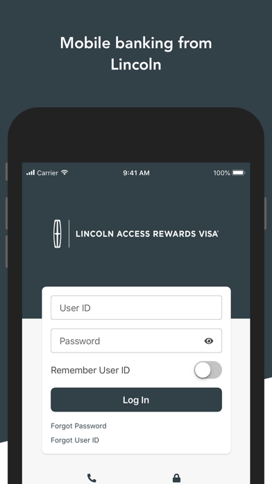 Lincoln Access Rewards Visa Screenshot