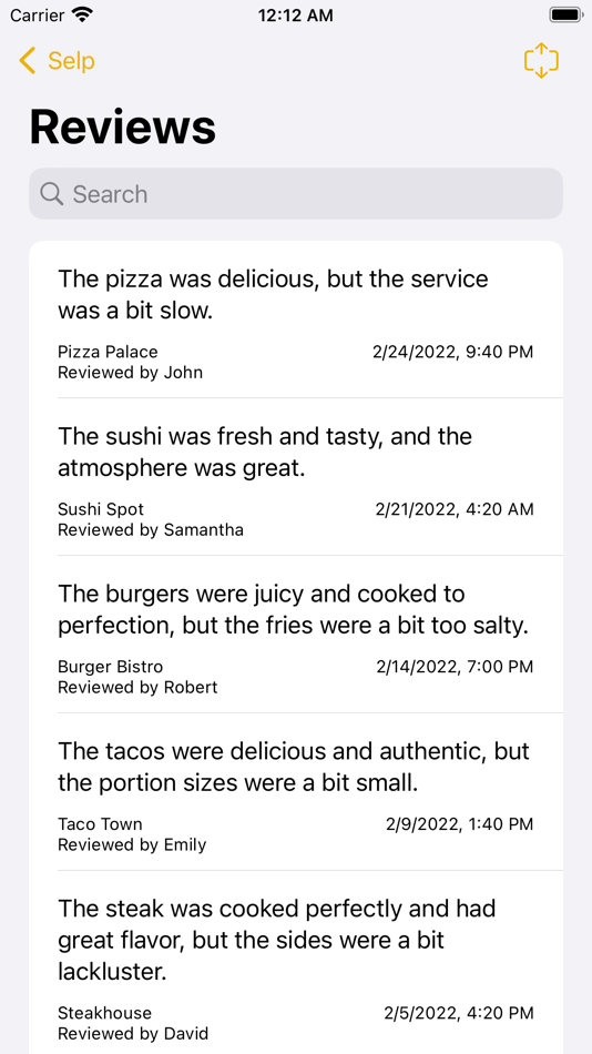 #2. Selp Reviews (iOS) By: William Lewis