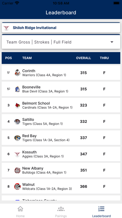 AHSAA Golf Screenshot